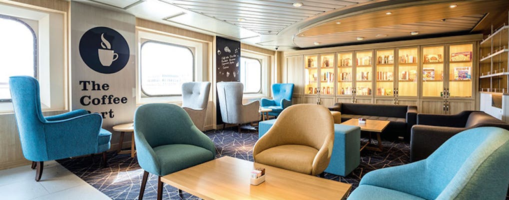 The coffee port with comfy seat and coffee table