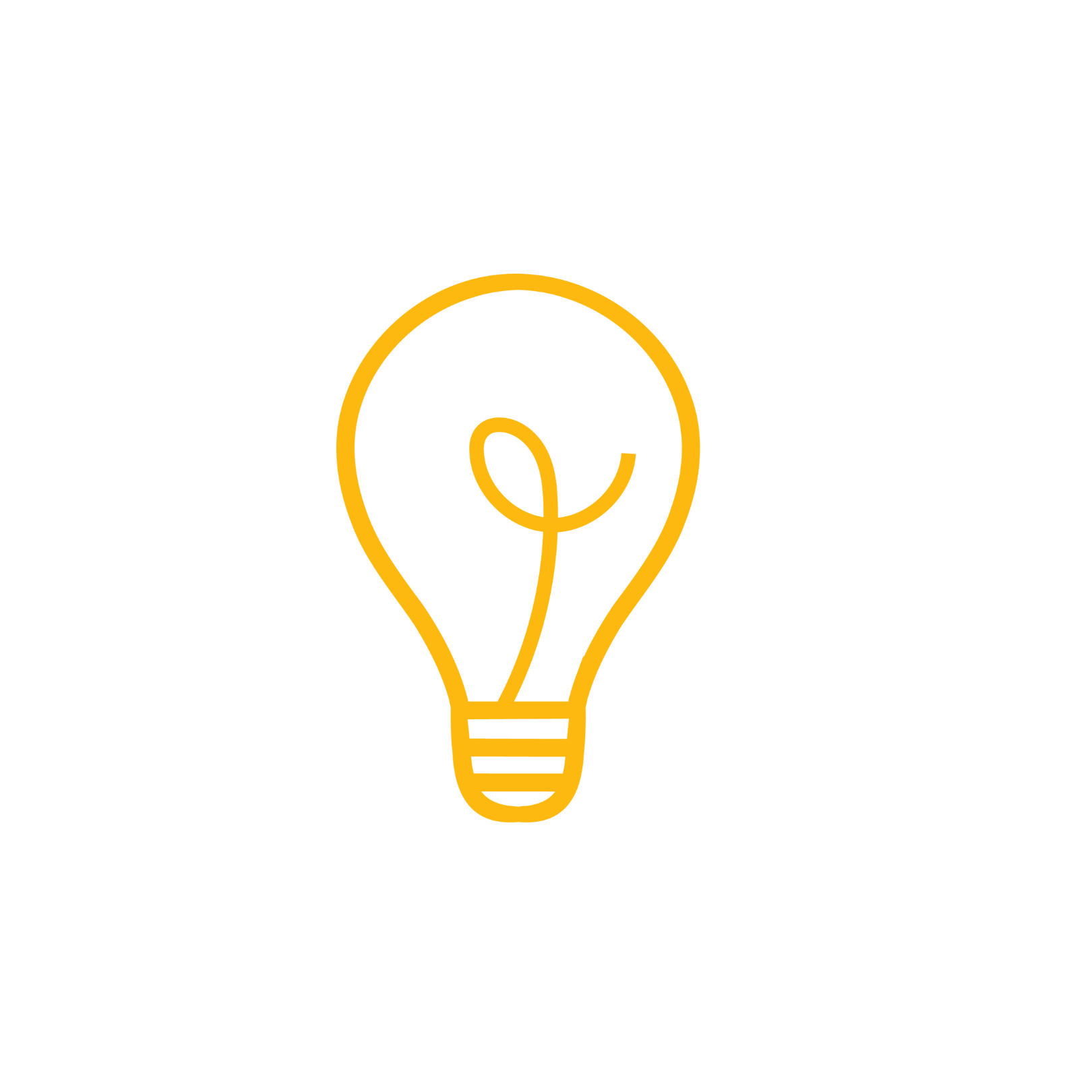 Cartoon drawing of a lightbulb