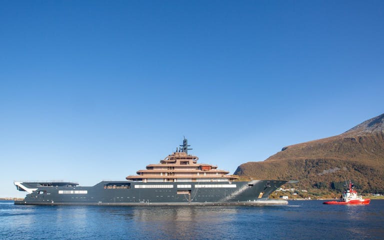 Large yacht berthed