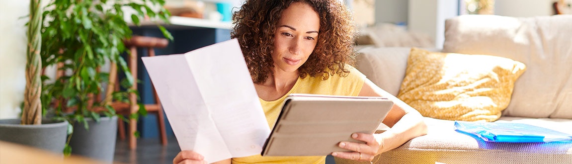 Lady working on a laptop