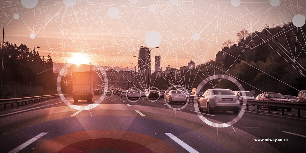 cars on road at sunset