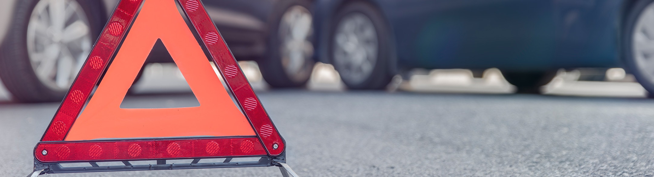 emergency triangle at accident scene