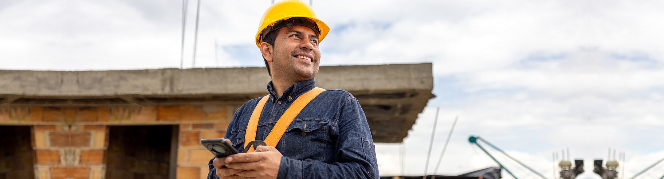 Building contractor on construction site