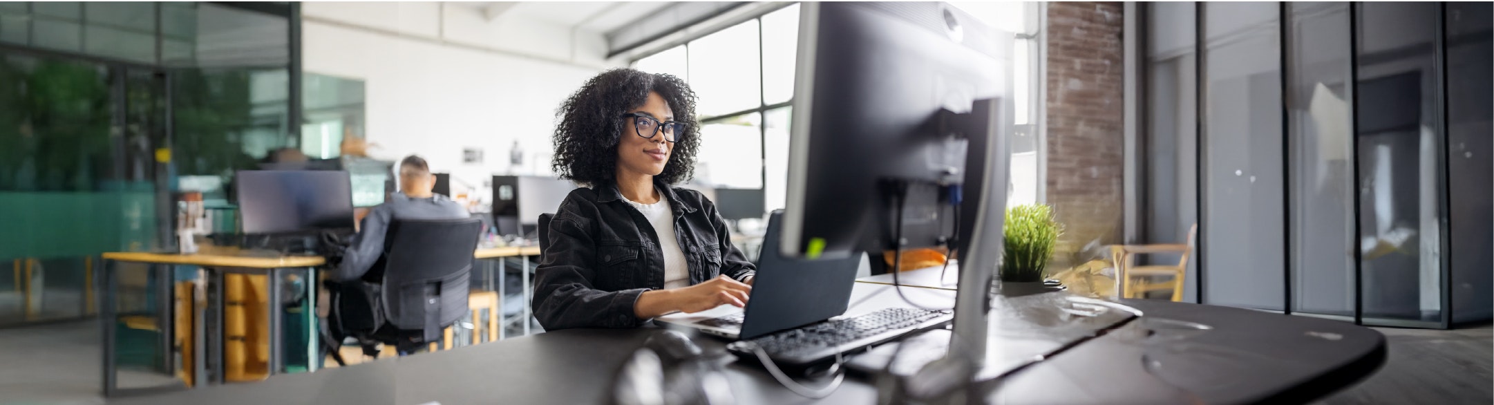 woman working on laptop