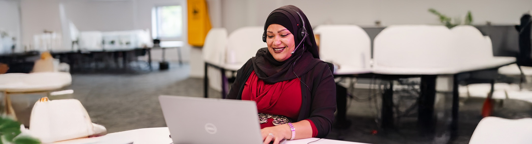 Lady working on laptop