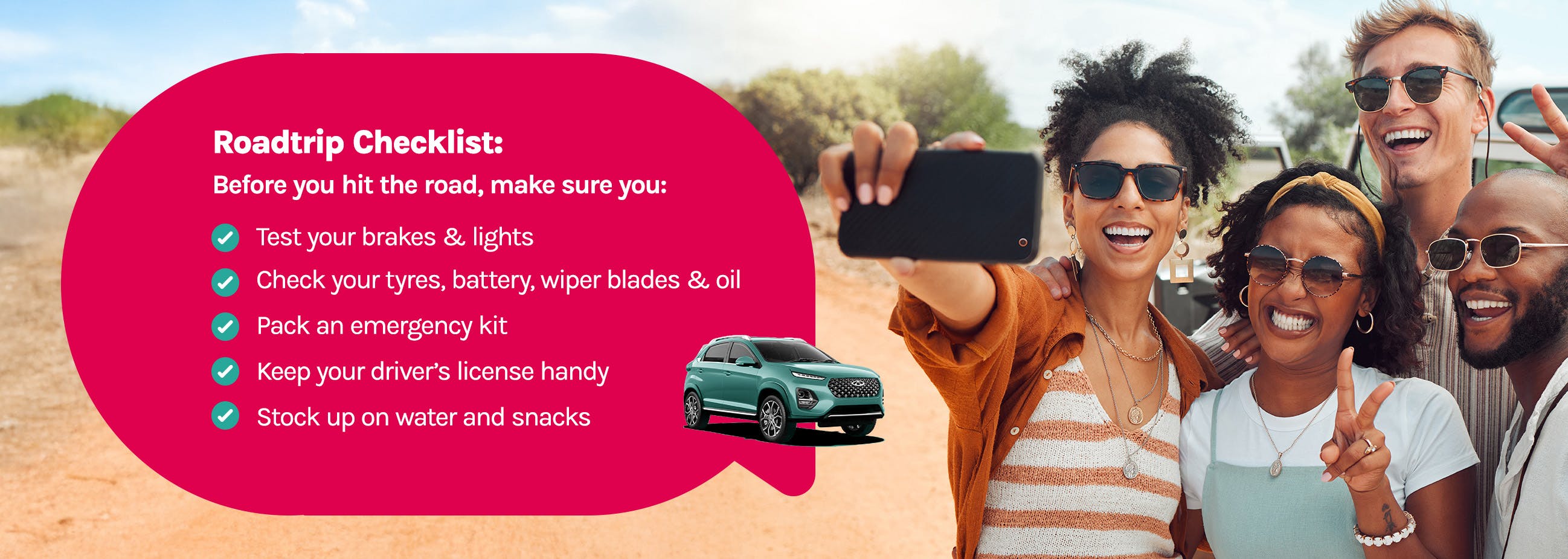 happy group taking a selfie