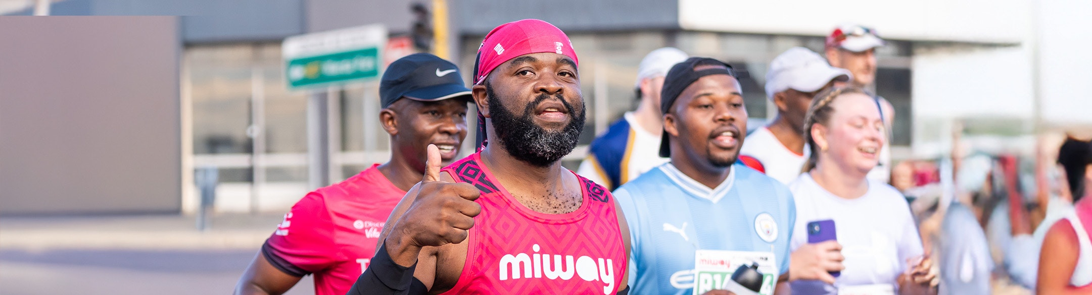 Group of runners in miway gear