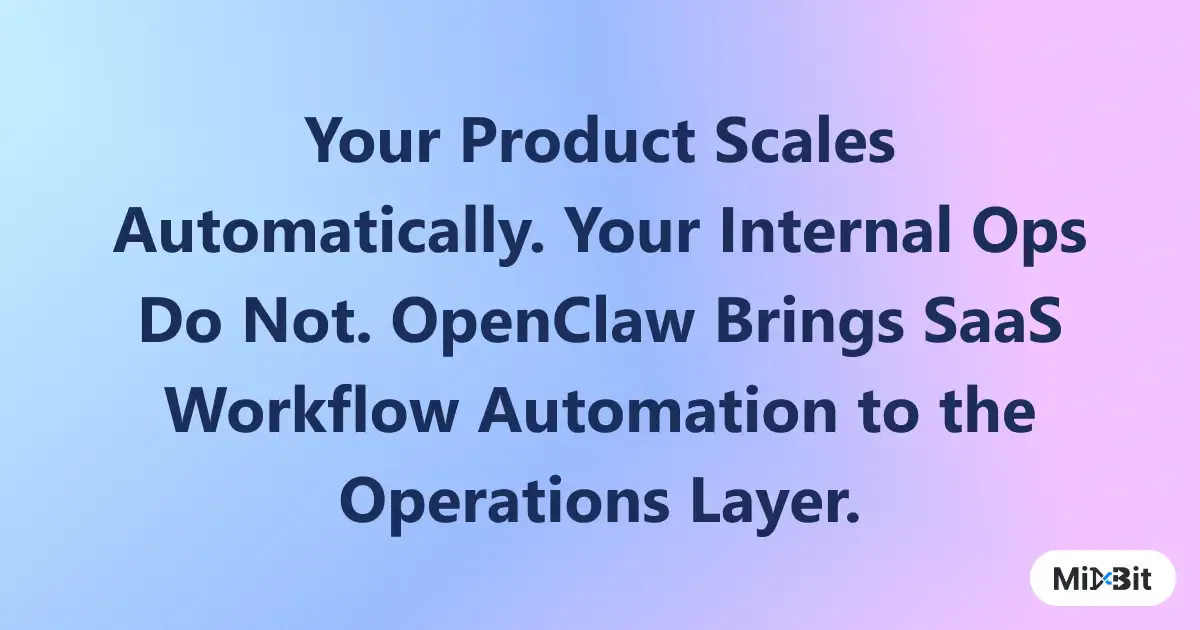 how i automated a full saas workflow with nothing but... SaaS Workflow Automation with OpenClaw | Mixbit