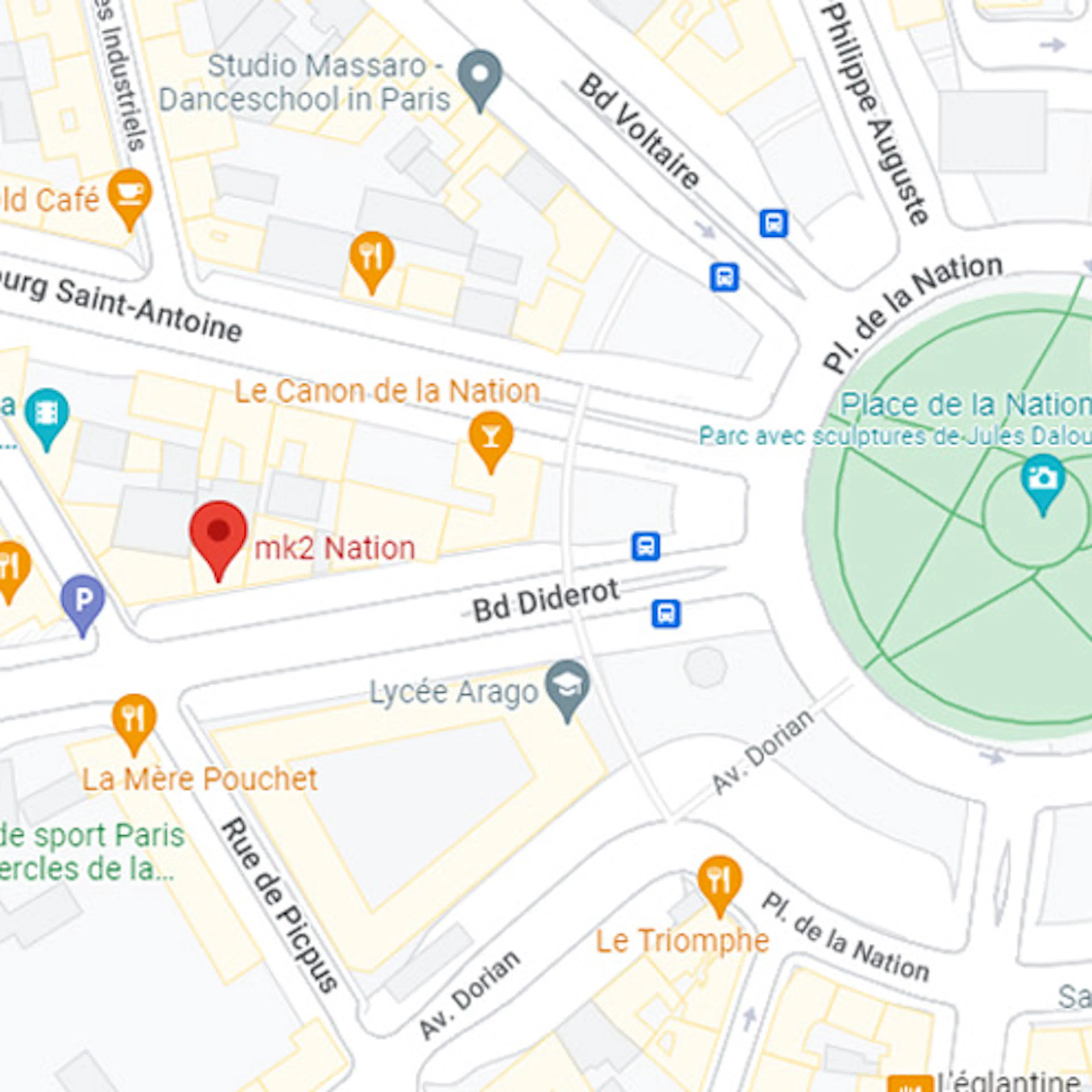 Carte d'accès au complexe de cinéma Nation