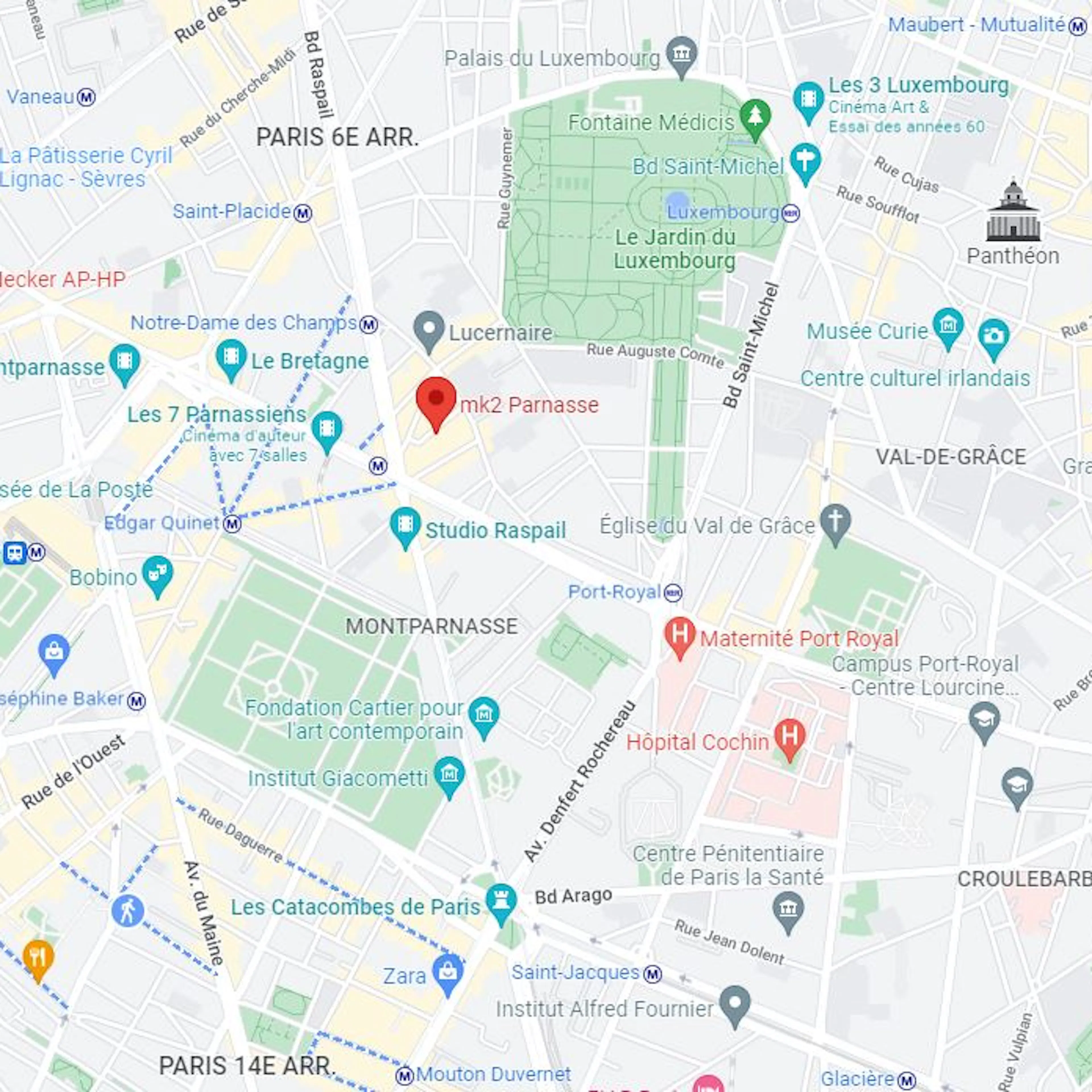 Carte d'accès au complexe de cinéma Parnasse