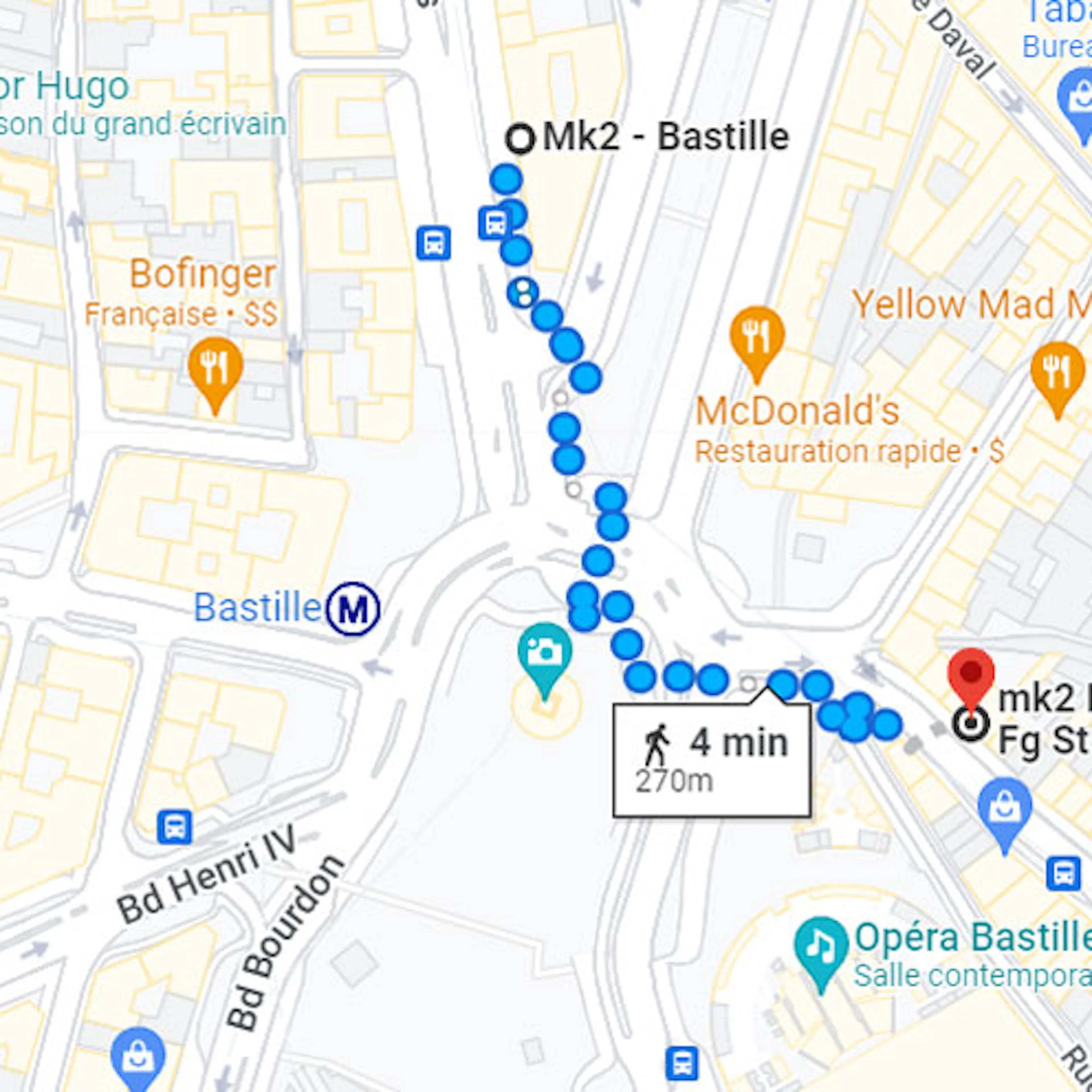 Carte d'accès au complexe de cinéma Bastille (côté Beaumarchais / côté Fg St Antoine)
