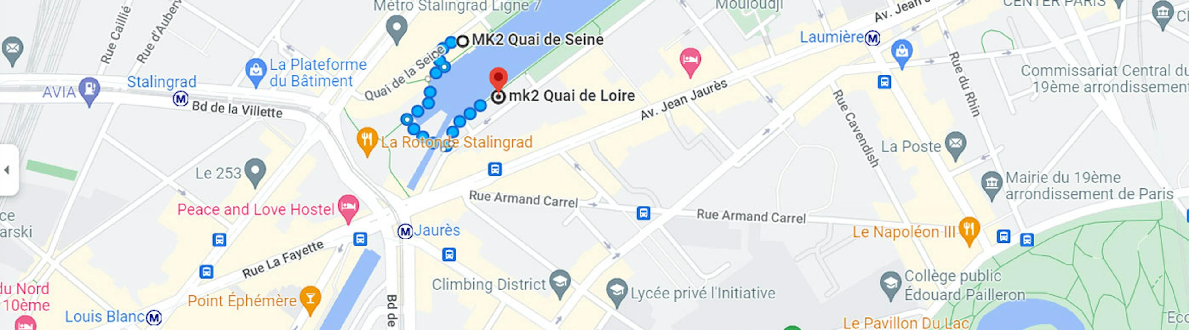 Carte d'accès au complexe de cinéma Quai de Seine / Quai de Loire