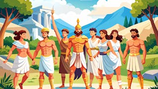 Affiche de la carte à offrir Héros et Héroïnes de la mythologie grecque