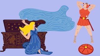 Affiche de la carte à offrir Héros et Héroïnes de la mythologie grecque