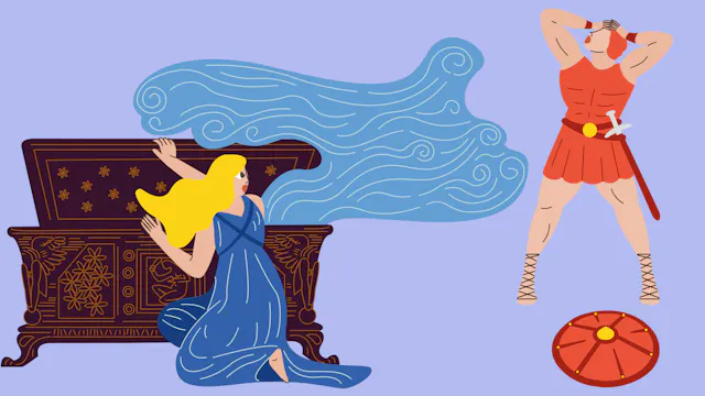 Affiche de la carte à offrir Héros et Héroïnes de la mythologie grecque