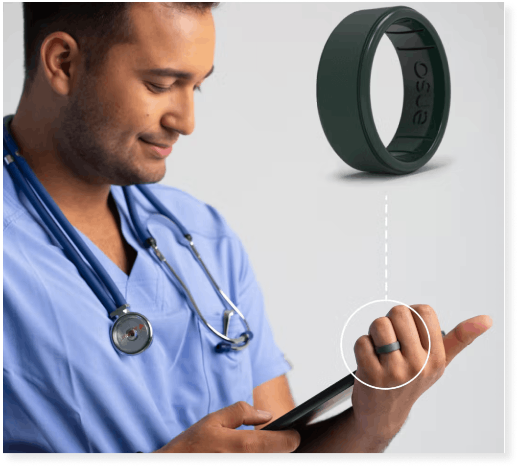 Enso’s silicone rings are infused with SteriTouch technology.