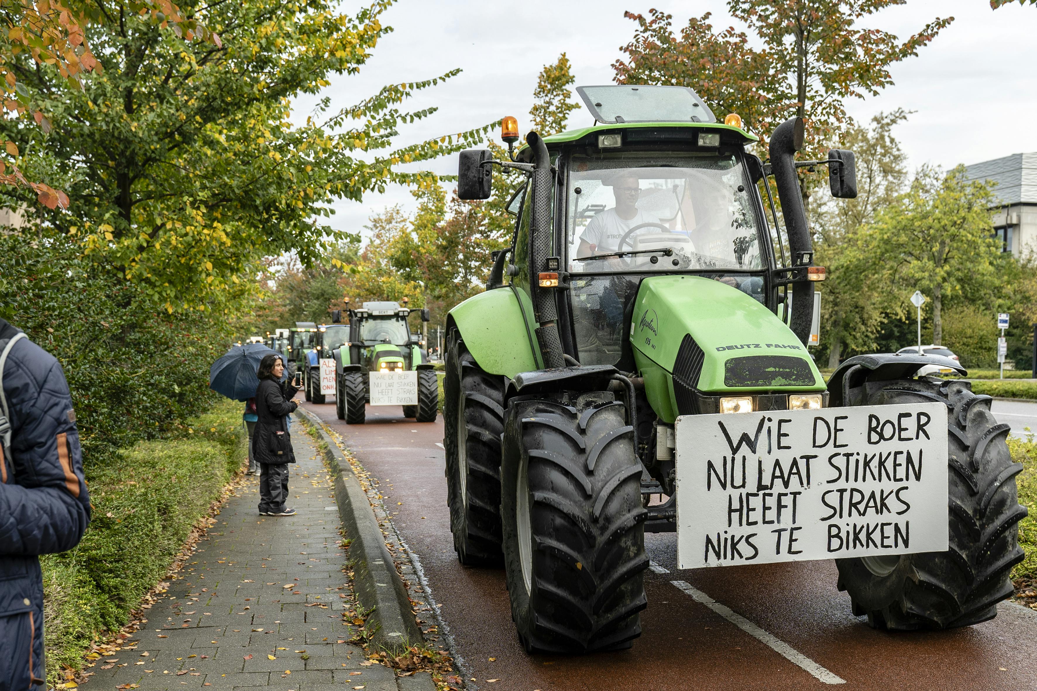 Boeren protesten op de weg