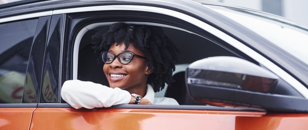 Woman in car