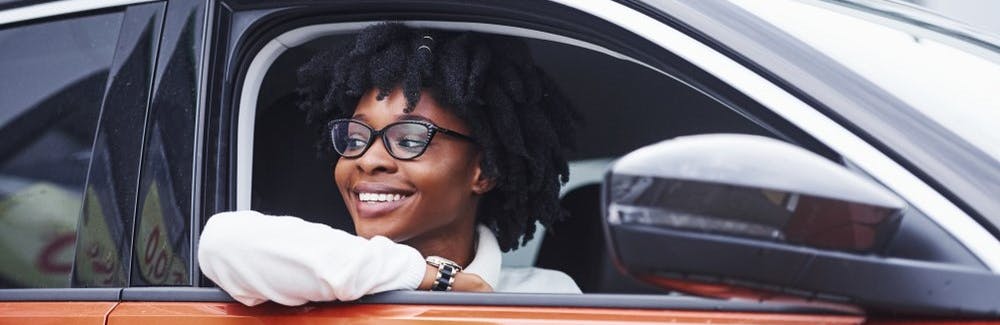Woman in car