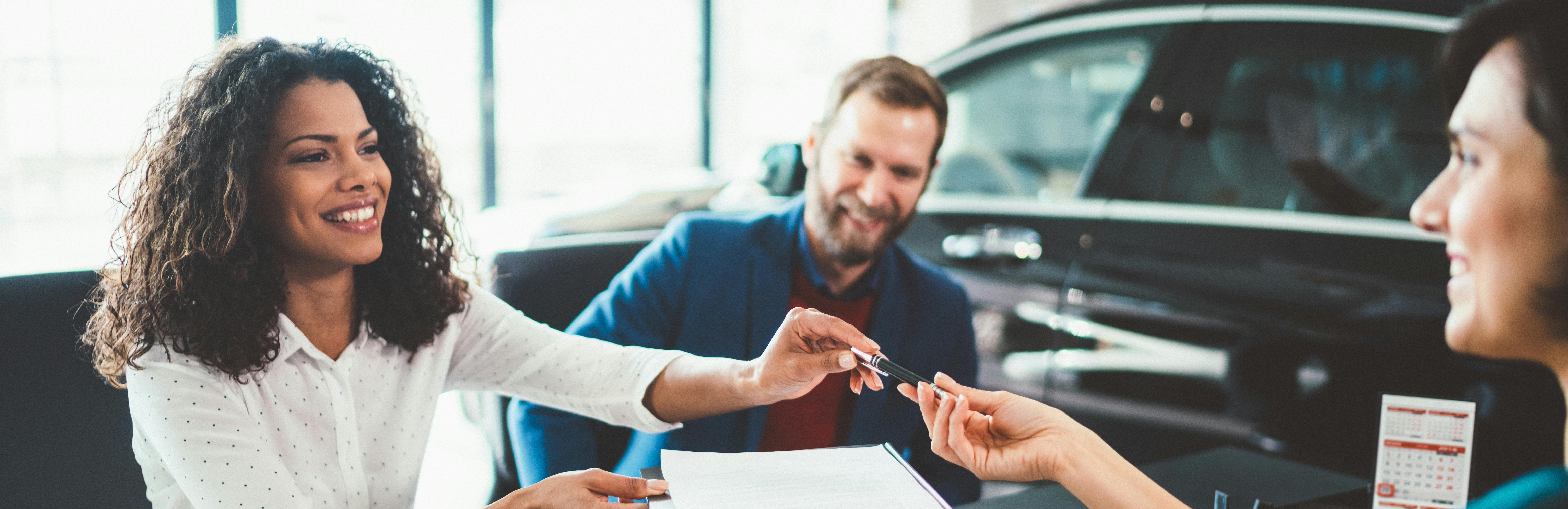 Family at Car Dealership