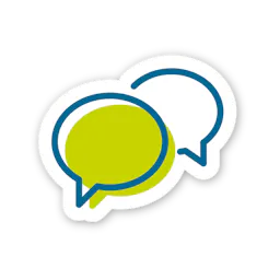 Pictogramme MNT vert bulles de conversation