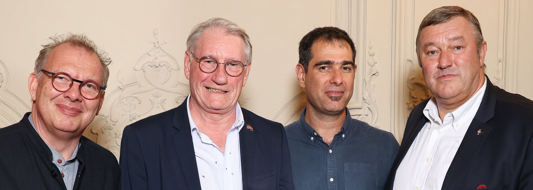 Trophées Sport & Management remise des prix 2023 - Didier Bée, président de la MNT, avec Christian Parisot et Baptiste Dudognon, adjoint au sport et directeur des sports de Cesson-Sévigné