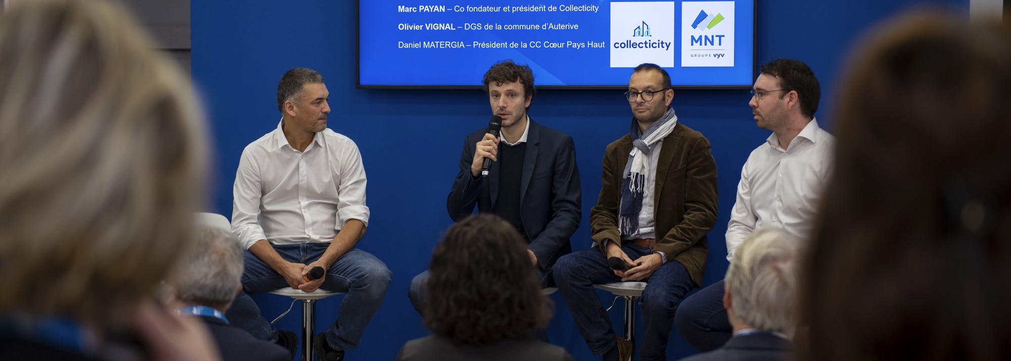 Table ronde sur les financements institutionnel et citoyen au stand MNT lors du SMCL 2023