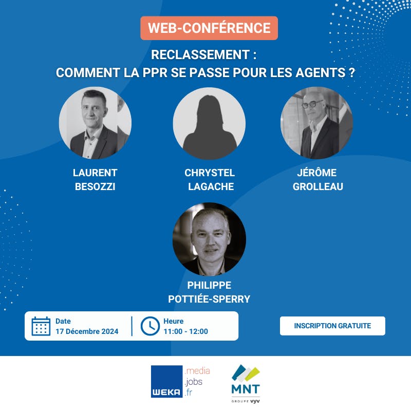 Inscription webinaire Weka : Comment la période de préparation au reclassement se passe pour les agents.