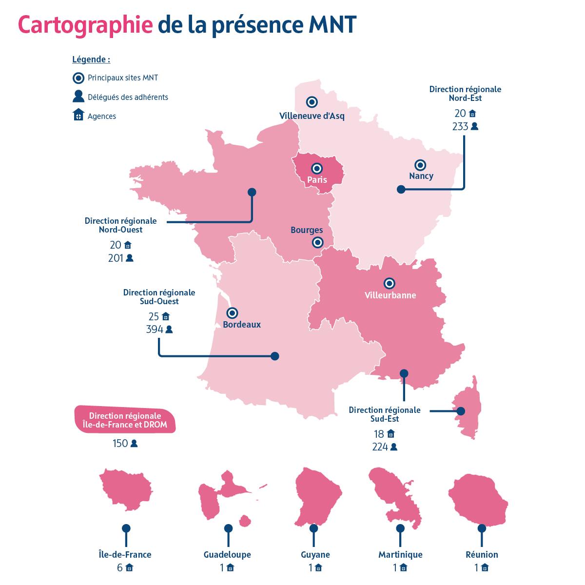 Exposition 60 ans MNT - carte de France - présence de la MNT