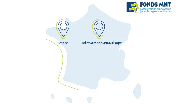 Carte de France avec Renac et Saint-Amand-en-Puisaye