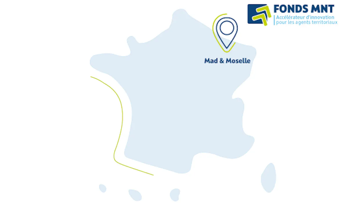 Fonds MNT, ressourcerie, localisation Mad&Moselle sur une carte de France