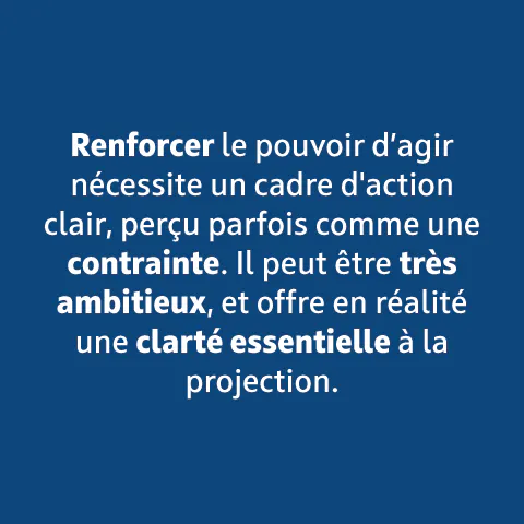 Renforcer le pouvoir d'agir nécessite un cadre d'action clair, perçu parfois comme une contrainte.