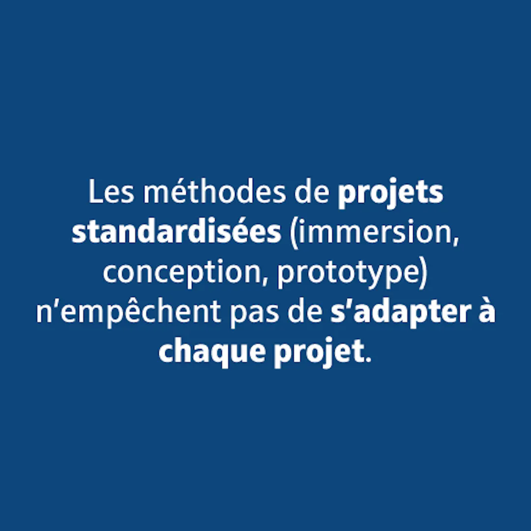 Les méthodes de projets standardisées n'empêchent pas de s'adapter à chaque projet.