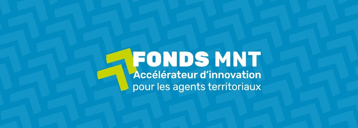 Logo bleu Fonds MNT, accélérateur d'innovation pour les agents territoriaux