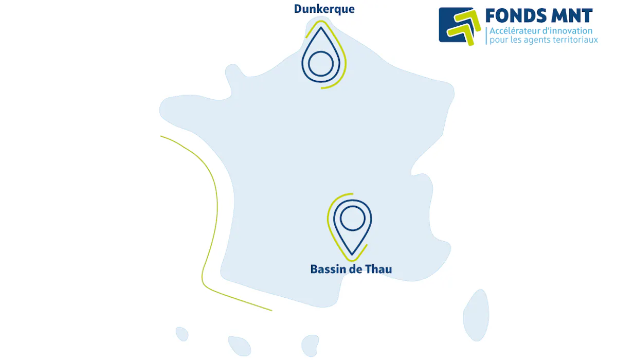 Carte France - Dunkerque et Thau