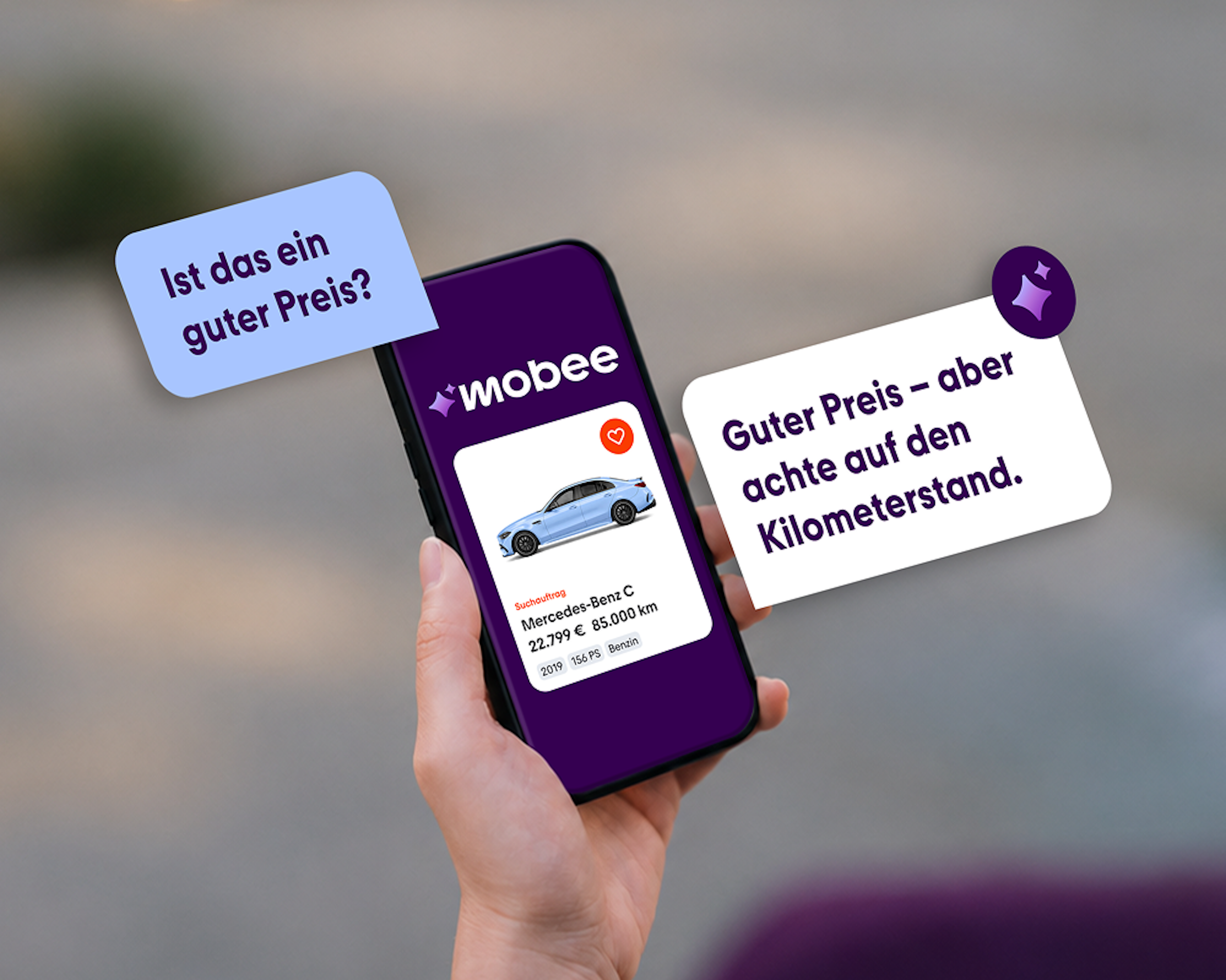 mobee auf dem Display eines Smartphones