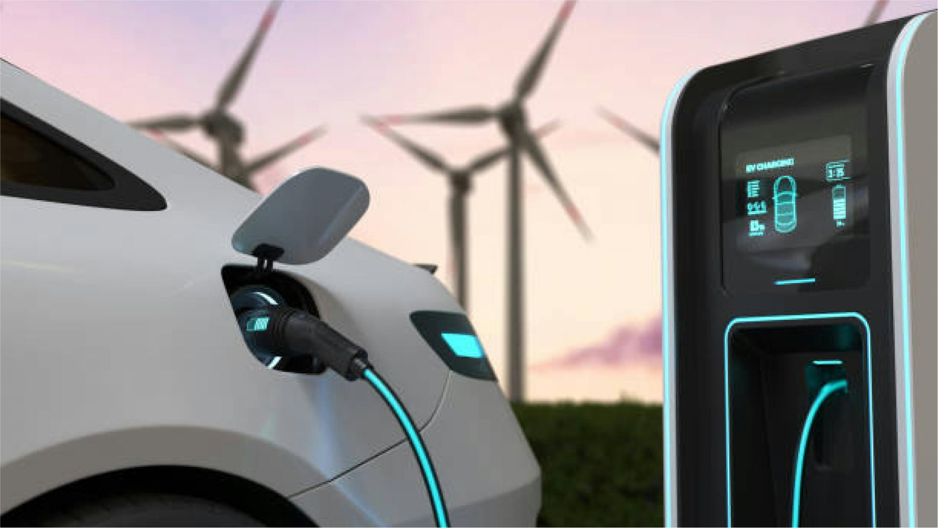 E-Auto-Ladestation im Ladevorgang