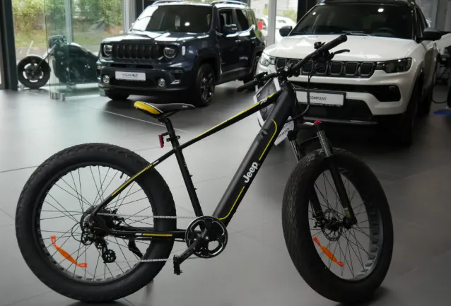 Autohändler steht vor einem gebrauchten E-Auto