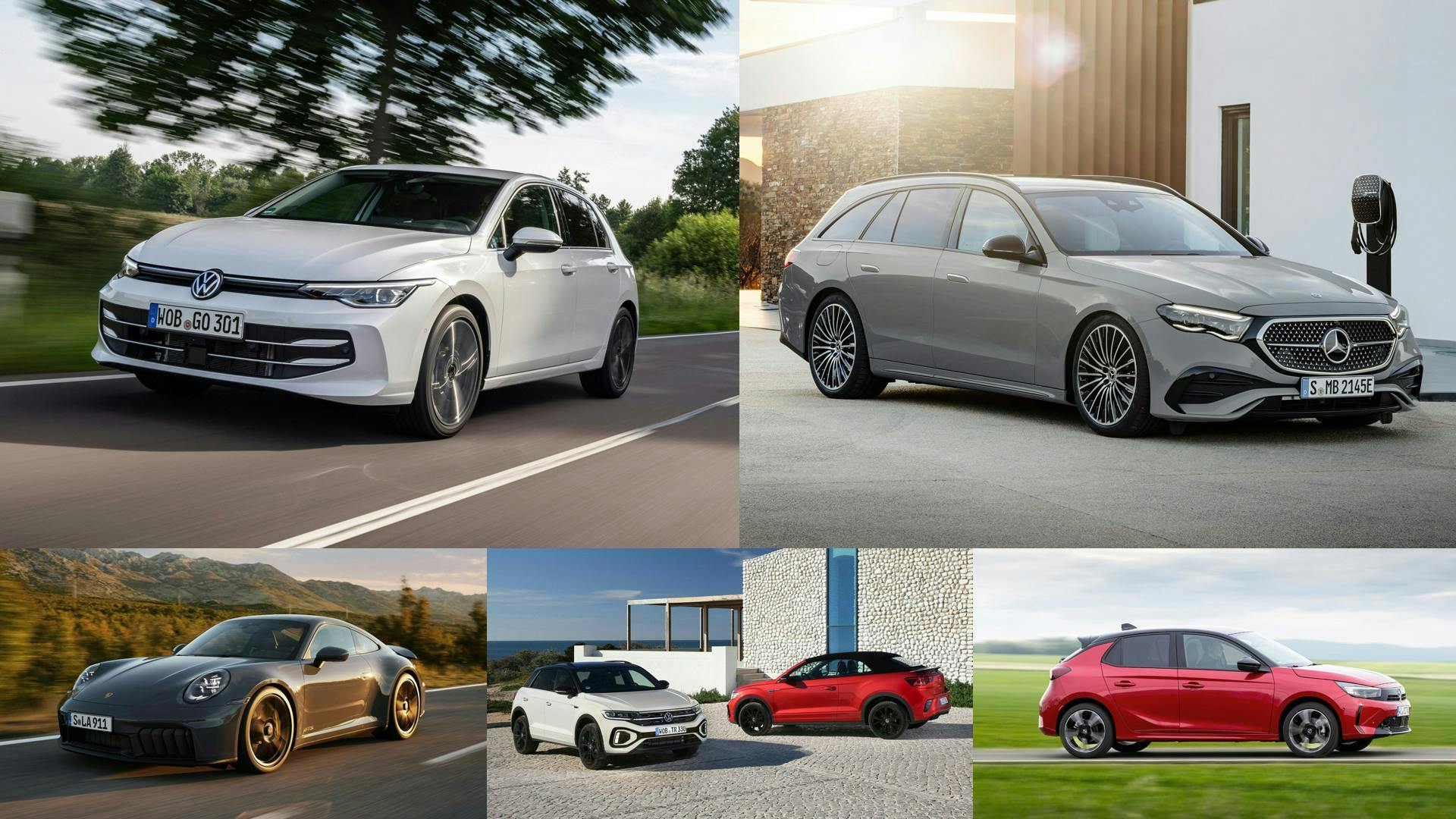 Kollage mit verschiedenen deutschen Autos