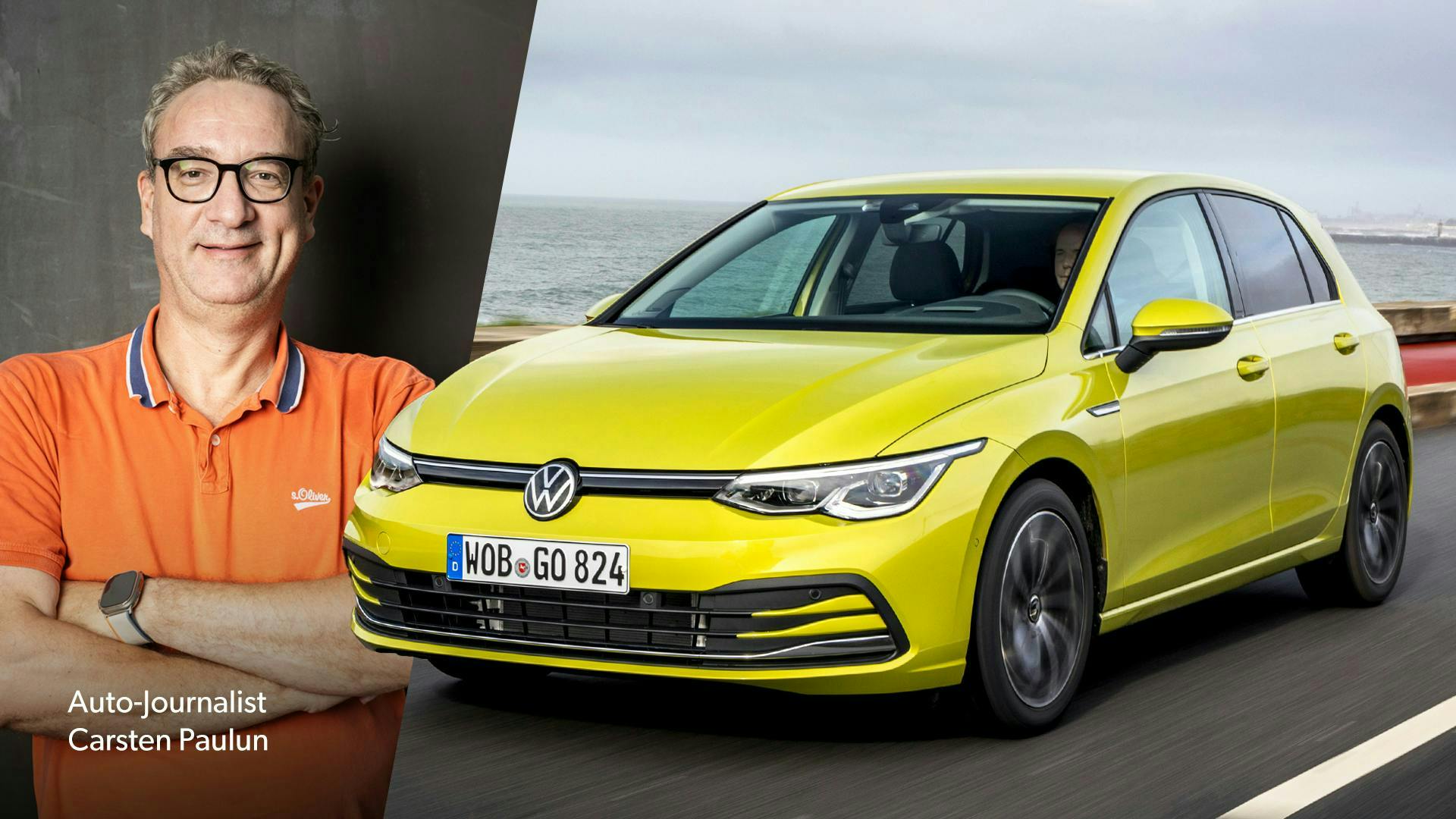 VW Golf 8 (2019) und Auto-Journalist Carsten Paulun