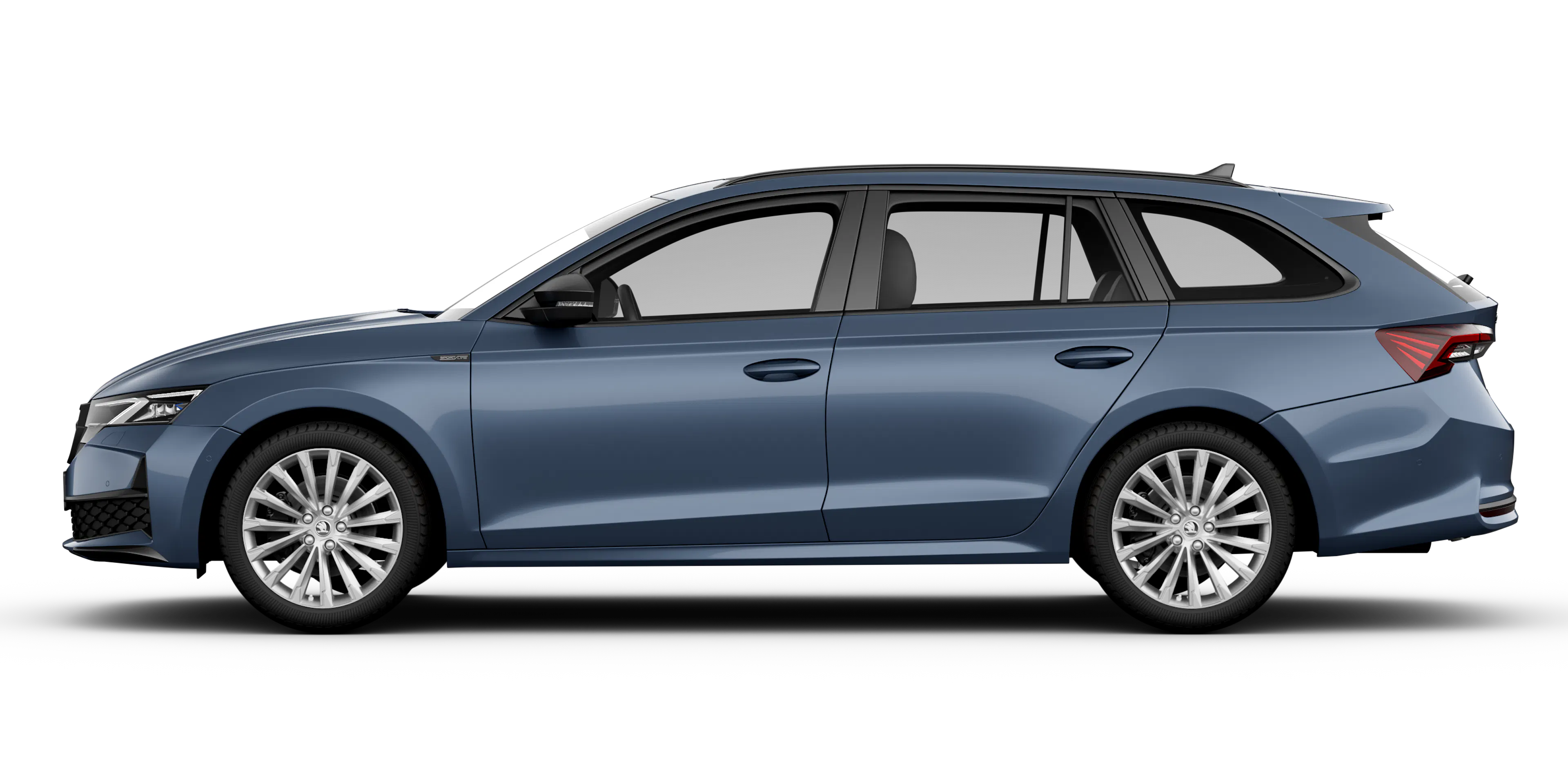 Škoda Octavia in Grau-Blau, seitliche Ansicht