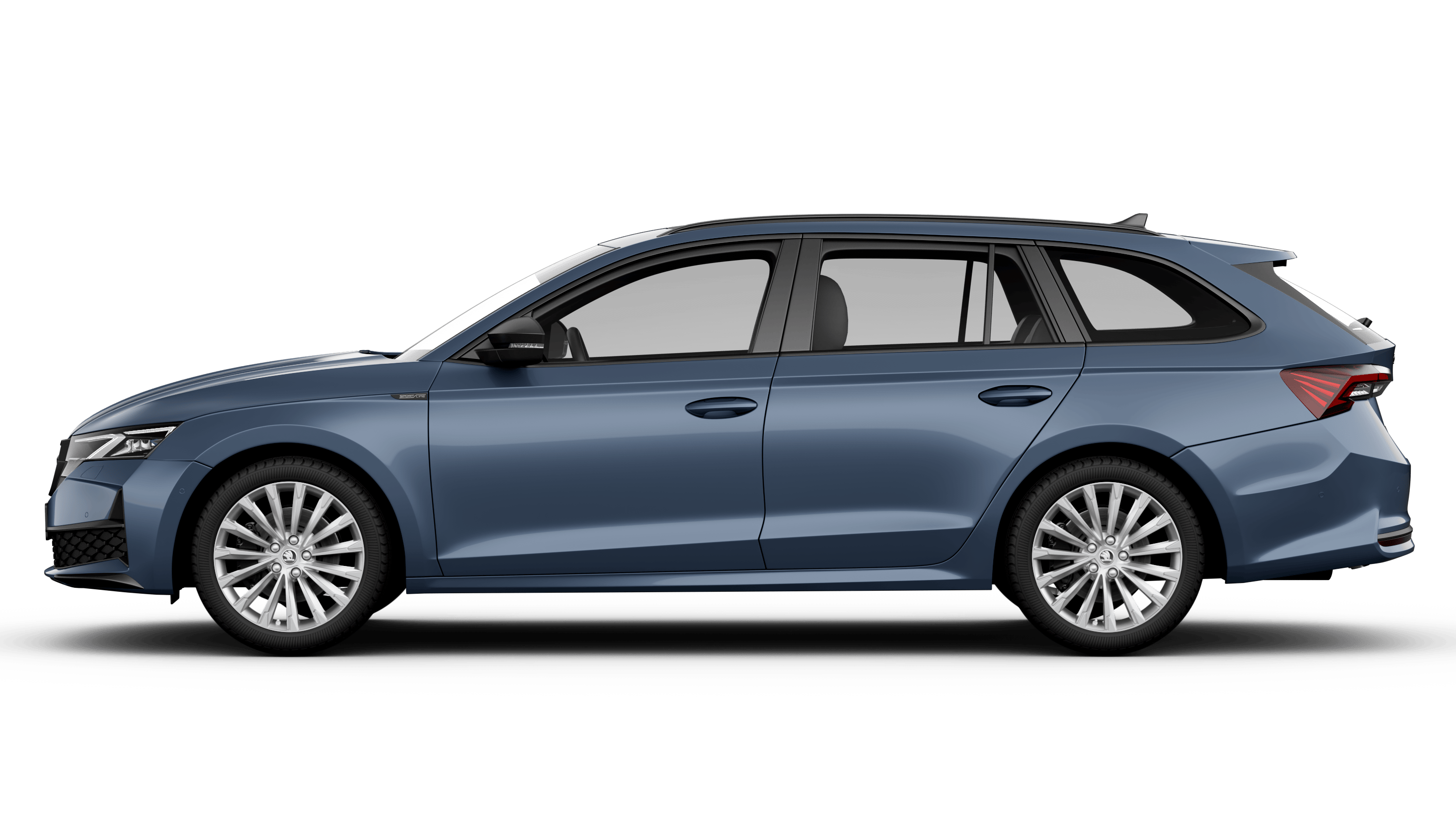 Škoda Octavia in Grau-Blau, seitliche Ansicht