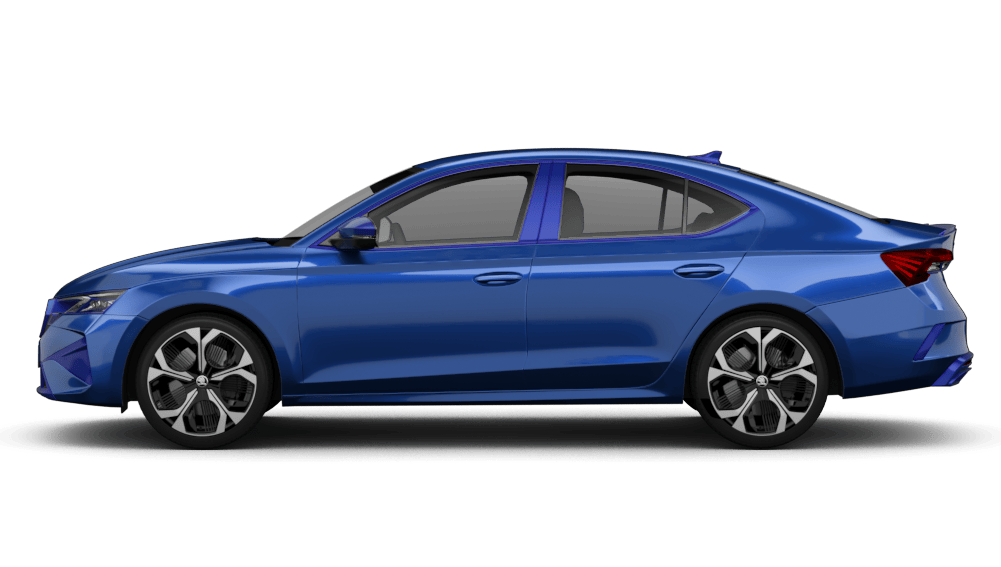 Škoda Octavia RS in Blau, seitliche Ansicht