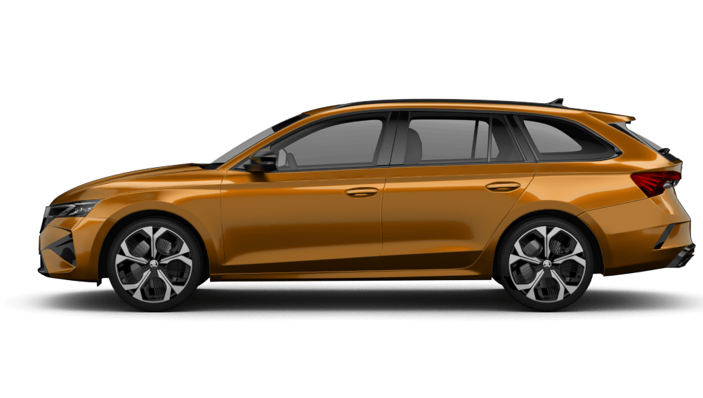 Škoda Octavia Combi RS in Orange, seitliche Ansicht