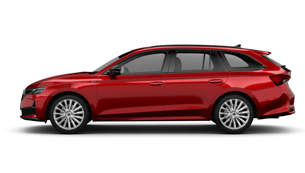 Škoda Octavia Combi Automatik in Rot, seitliche Ansicht
