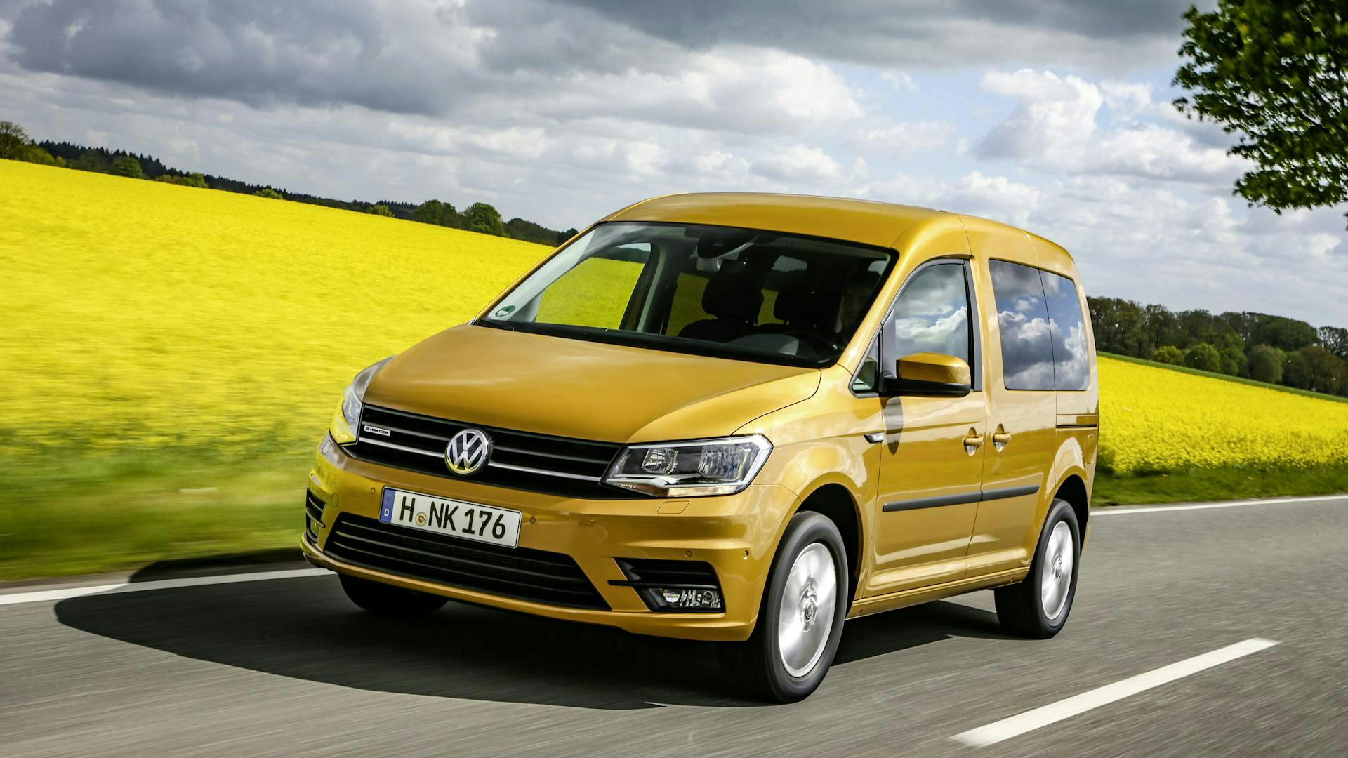 VW Caddy in Gelb