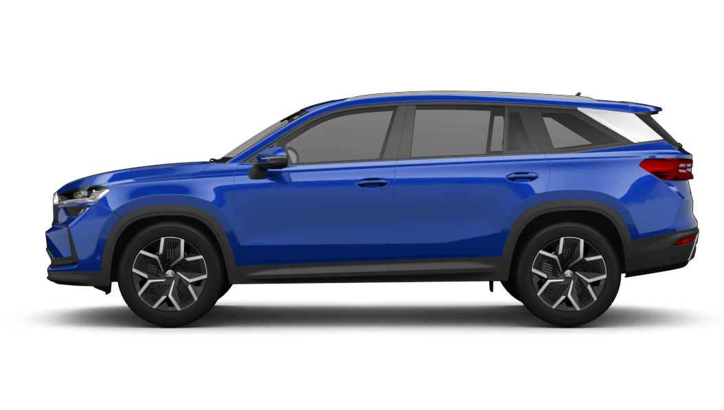 Škoda Kodiaq in Blau, seitliche Ansicht