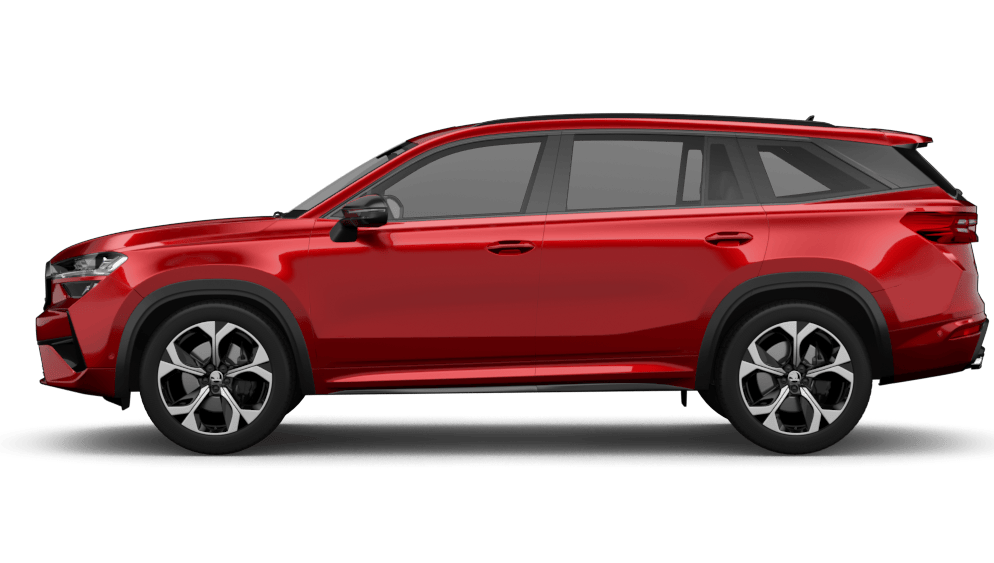 Škoda Kodiaq Jahreswagen in Rot, seitliche Ansicht