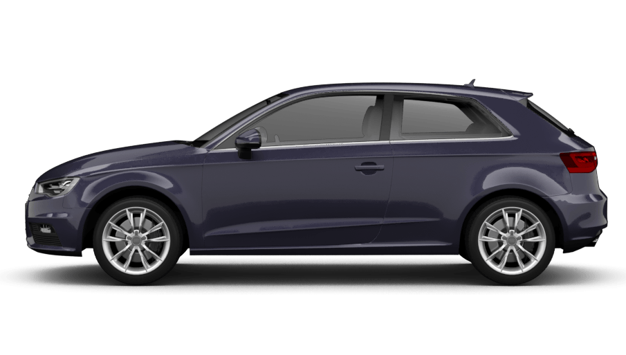 Audi A3 Diesel in Lila, seitliche Ansicht