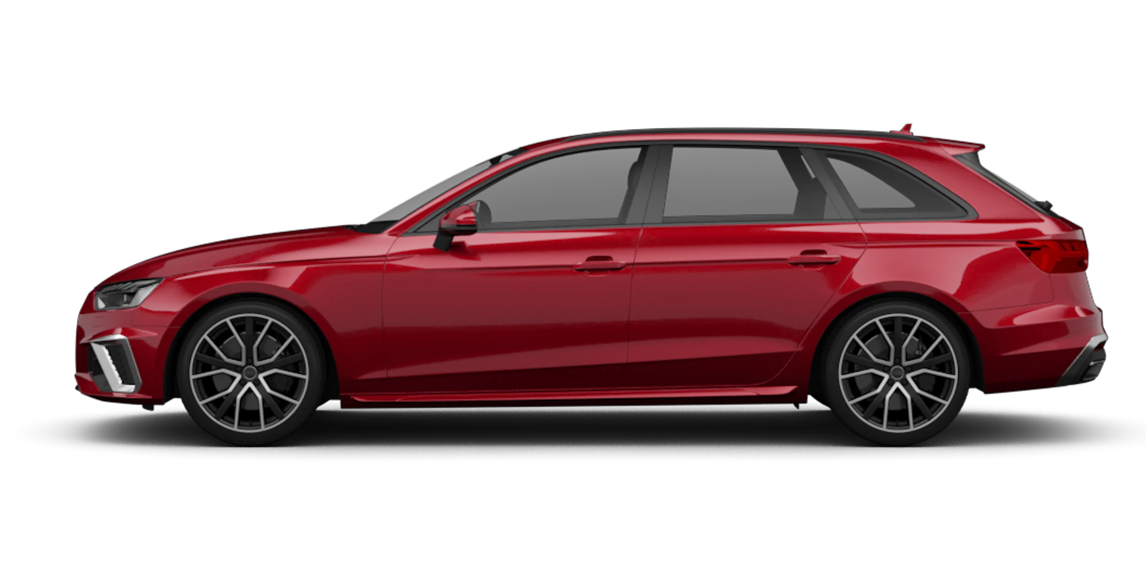 Audi A4 Quattro in Dunkelrot, seitliche Ansicht